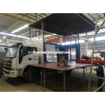 Diesel 6 wheeler hydraulic enclosed stage truck